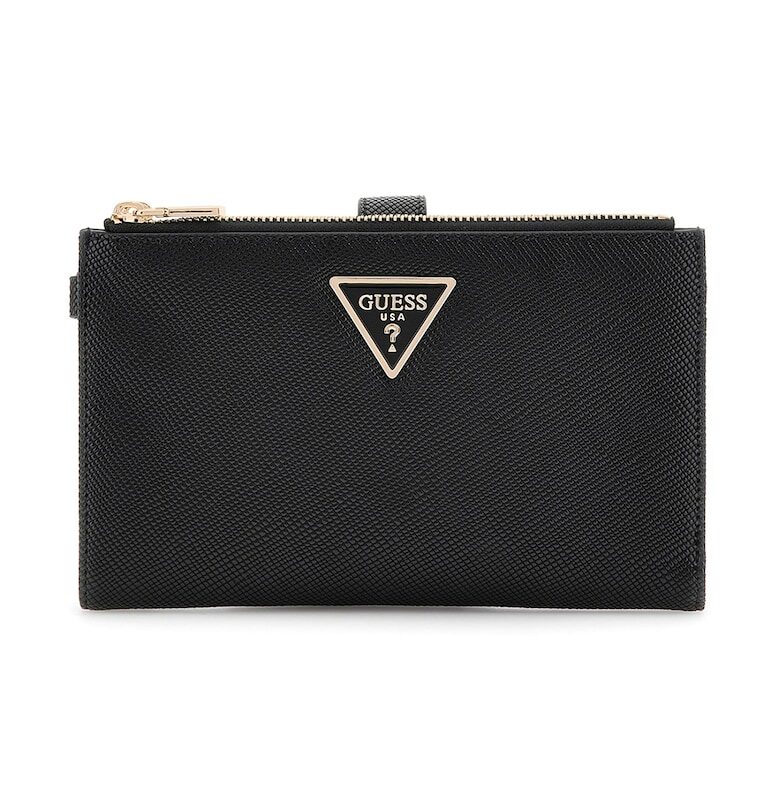 Портфейл от еко кожа Laurel II с двойно прегъване и каишка за китката GUESS