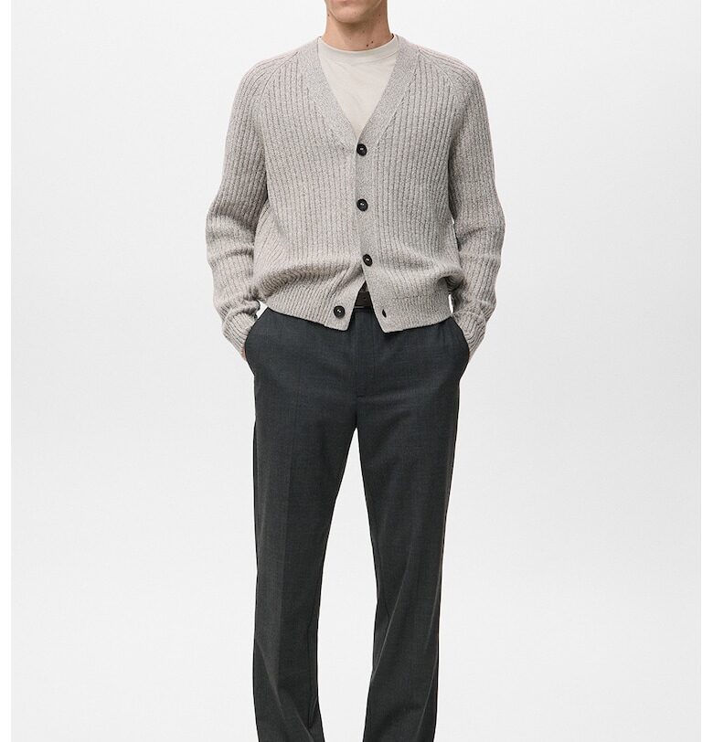 Прав официален панталон - Tъмносив Mango