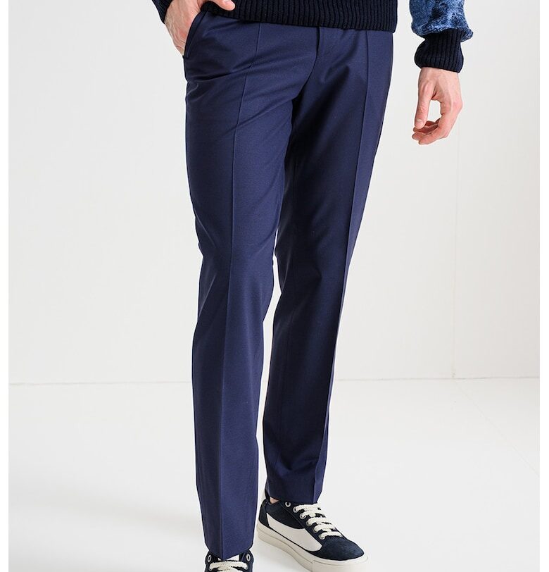 Прав панталон Hesten с вълна - Тъмносин HUGO