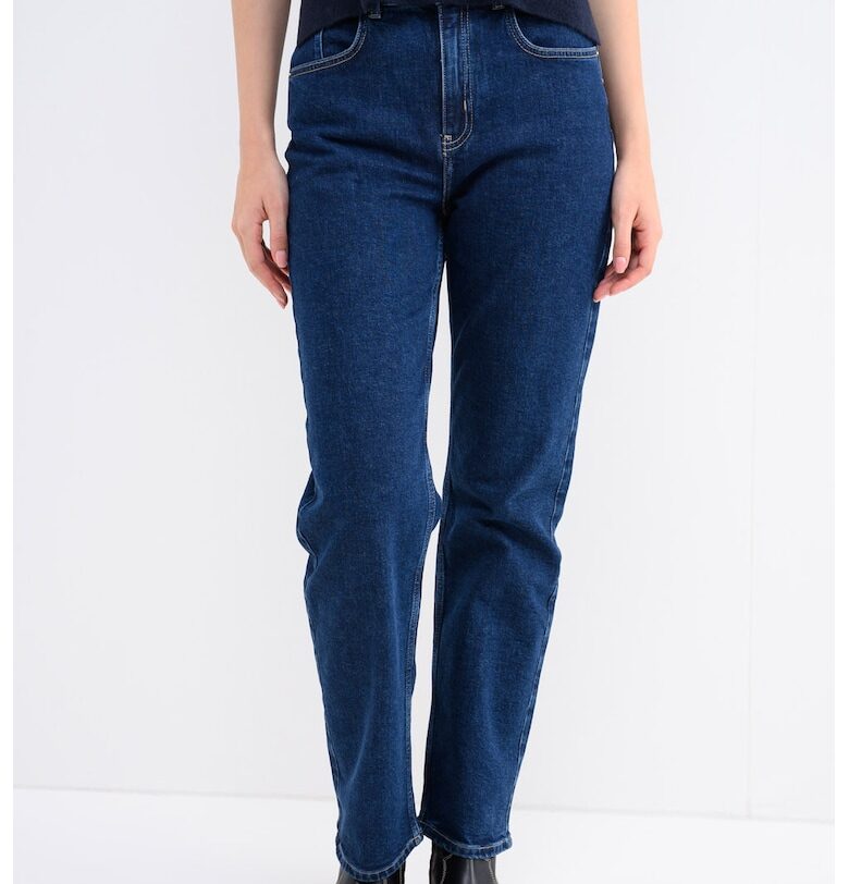 Прави дънки с висока талия - Тъмносин KARL LAGERFELD JEANS