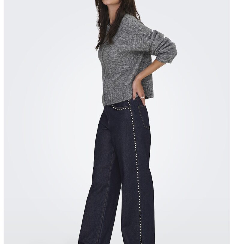 Прави дънки с висока талия - Тъмносин Only