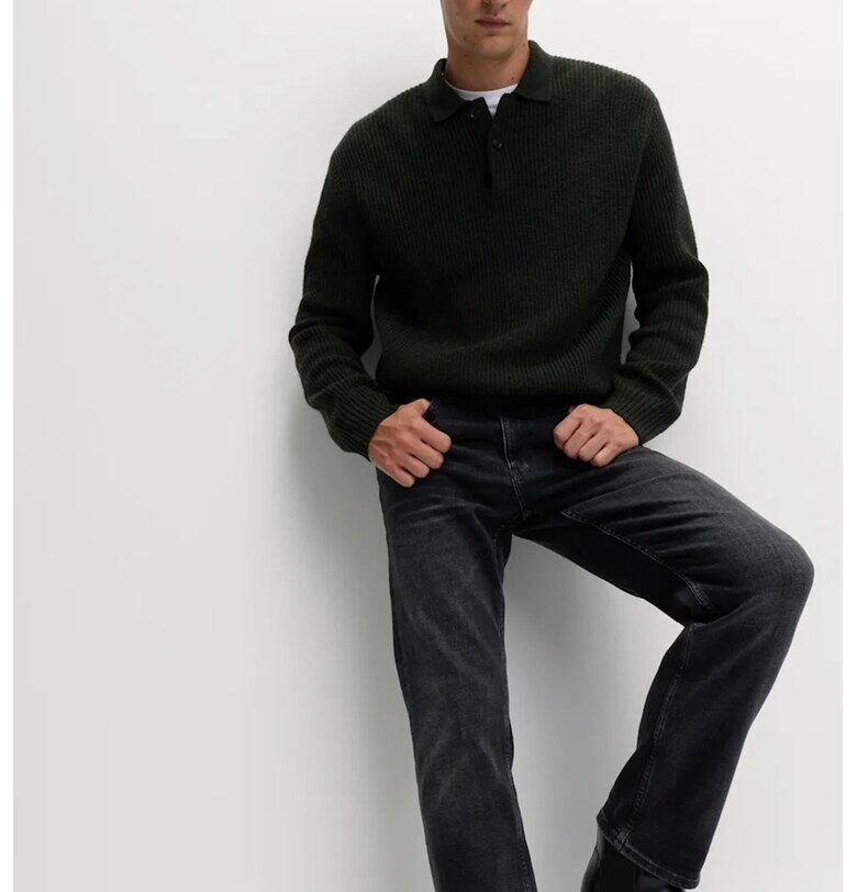 Прави дънки със захабен ефект - Избеляло черно Marks  Spencer