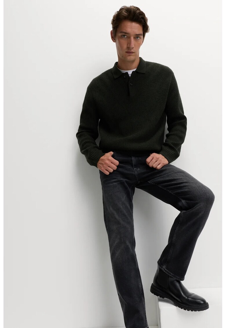 Прави дънки със захабен ефект - Избеляло черно Marks Spencer