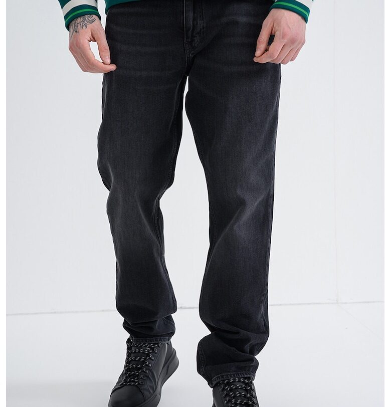 Прави дънки със захабен ефект - Tъмносив Tommy Jeans