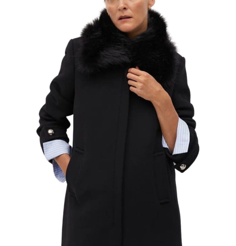 Преходно палто -  черно - акрил - вълна - полиамид - полиестер - Mango