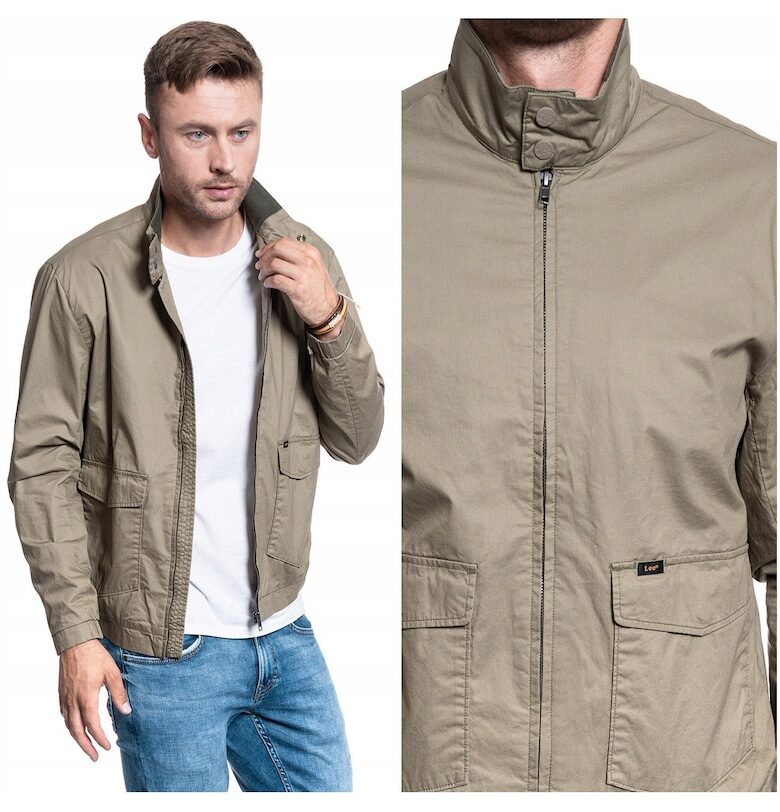 Преходно яке -  яке Harrington - стандартна кройка - цип - 5 джоба - 100% памук - маслинено зелено Lee