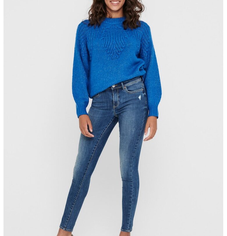 Прилепнали дънки Wauw - Тъмносин/Бледо синьо Only