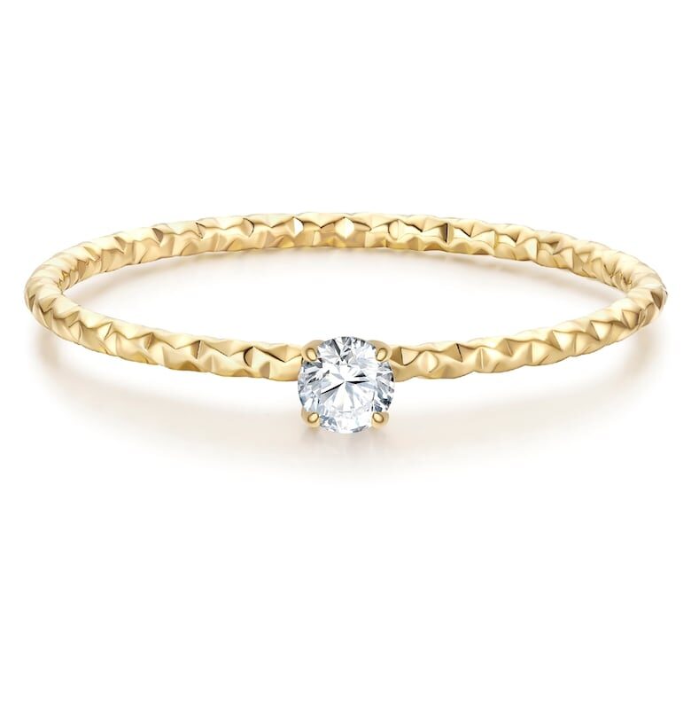 Пръстен с покритие от 14K злато с циркони Eastside