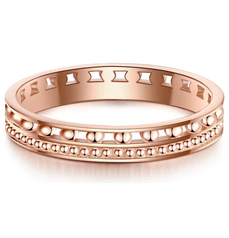 Пръстен с покритие от 14К злато и перфорации Lulu  Jane