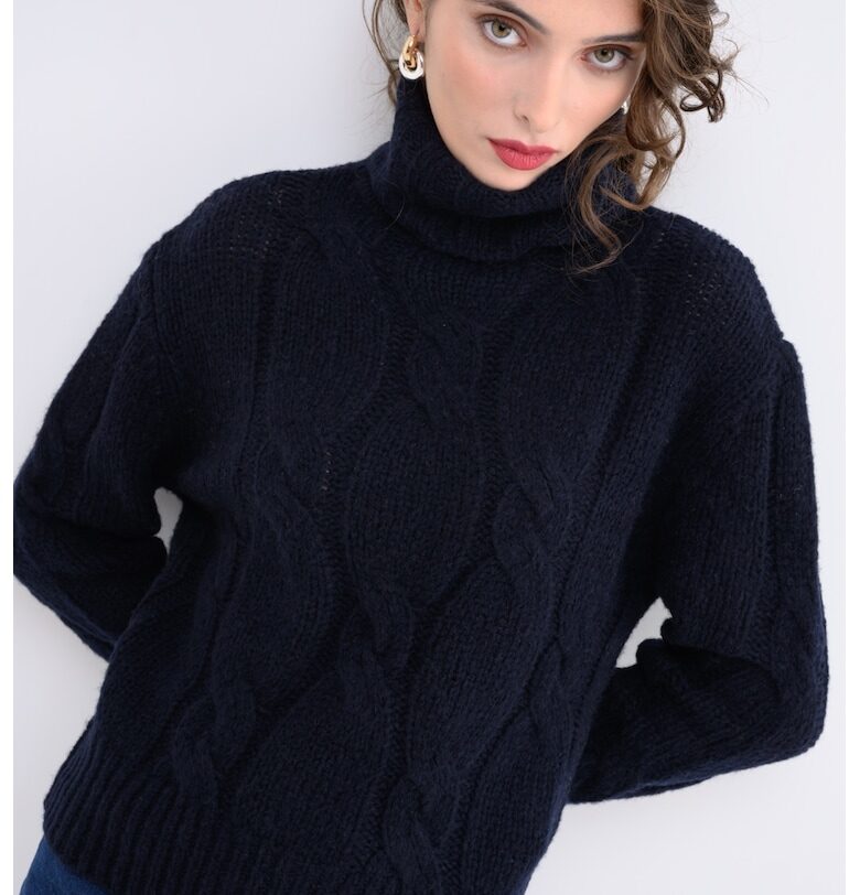 Пуловер Antille с вълна - Ултрамарин синьо MaxCo