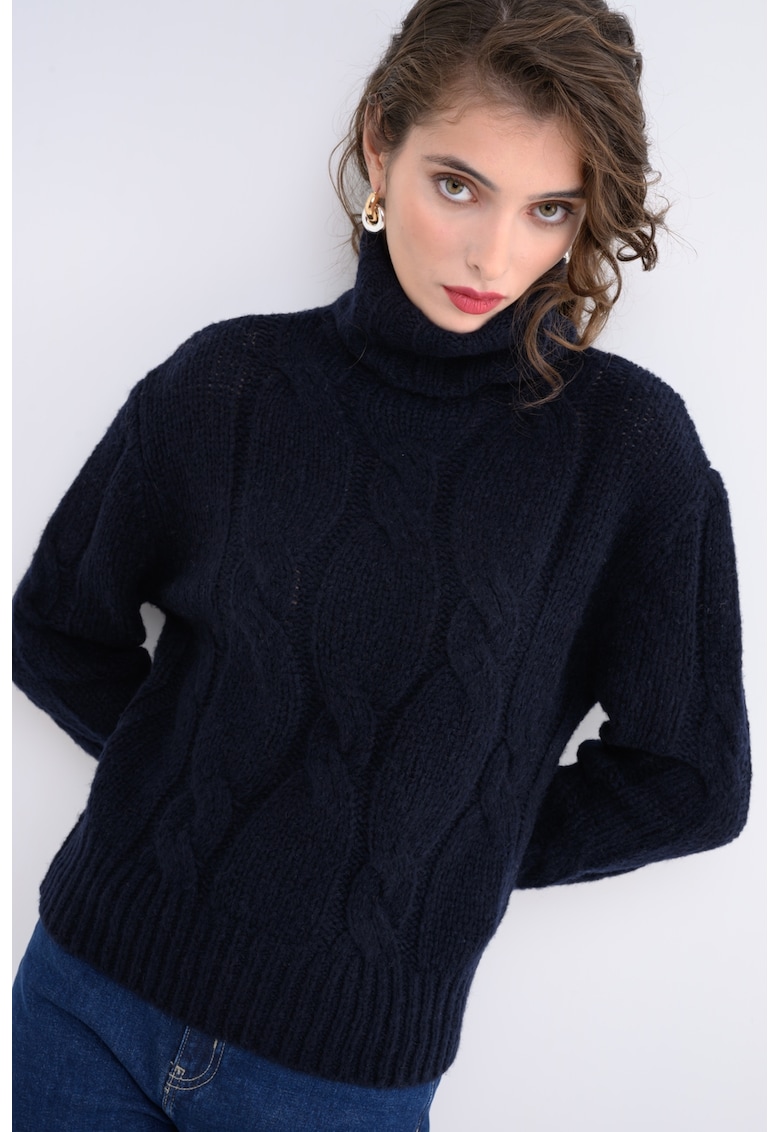 Пуловер Antille с вълна - Ултрамарин синьо MaxCo