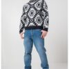 Пуловер Bloomfield с принт - Бял/Черен/Сив Mustang