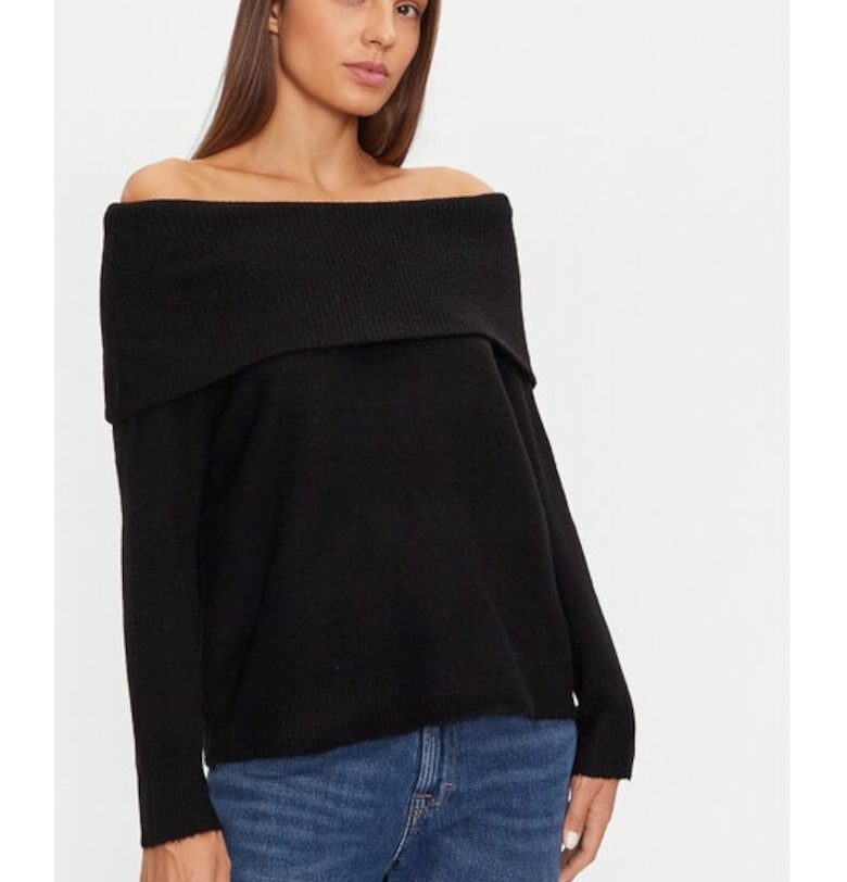 Пуловер  LK-248EVERLYNA Черен стандартен крой - акрил BRAVE SOUL