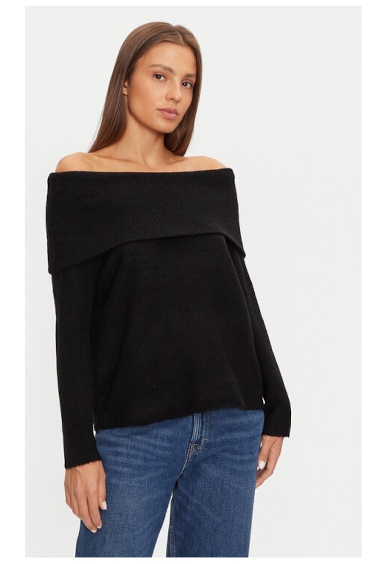 Пуловер LK-248EVERLYNA Черен стандартен крой - акрил BRAVE SOUL