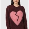 Пуловер Luv с вълна и принт - Бордо/Розово AllSaints