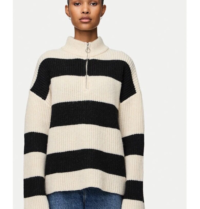 Пуловер  Nalini 17151182 Бежов - стандартна кройка - полиестер Pieces