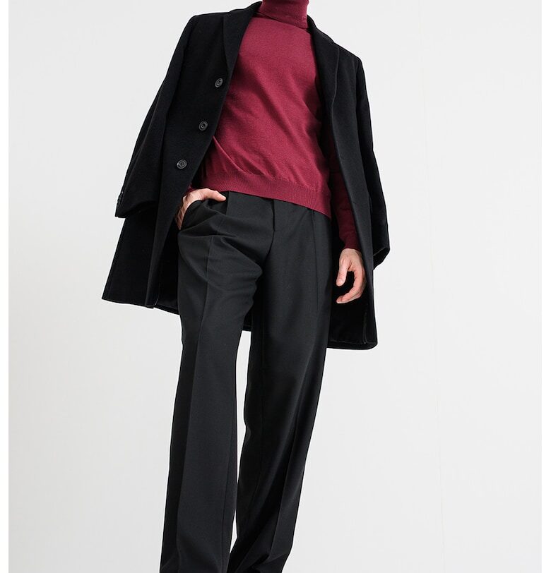 Пуловер San Thomas от необработена вълна - Бордо HUGO