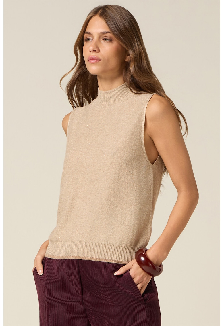 Пуловер без ръкави - Бежов Oltre