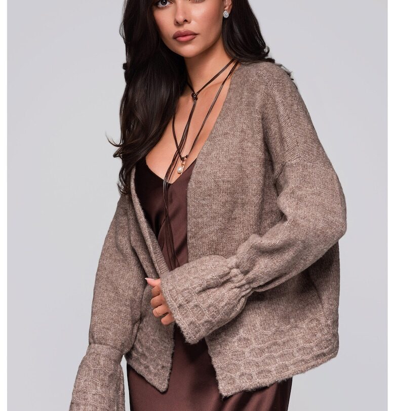 Пуловер жилетка  LW-SWCD-0103 - Тъмнобежово Larica