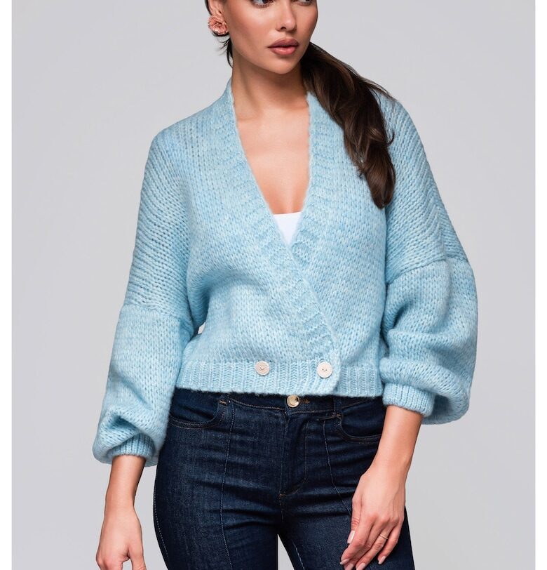 Пуловер жилетка  LW-SWCD-0105 - Светлосин Larica