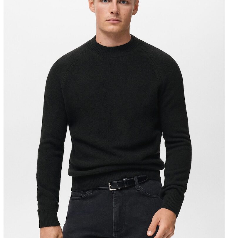 Пуловер от вълна с овално деколте - Черен Mango