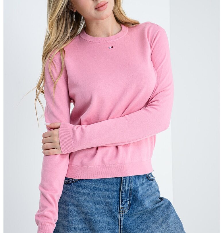 Пуловер от органичен памук с овално деколте Tommy Jeans
