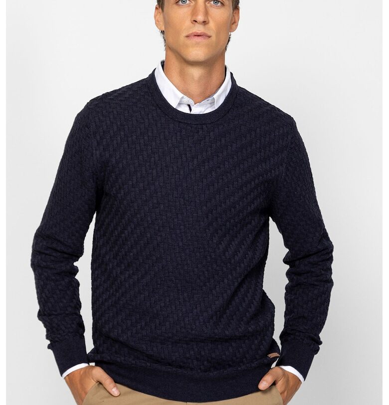 Пуловер от памук с овално деколте Heavy Tools