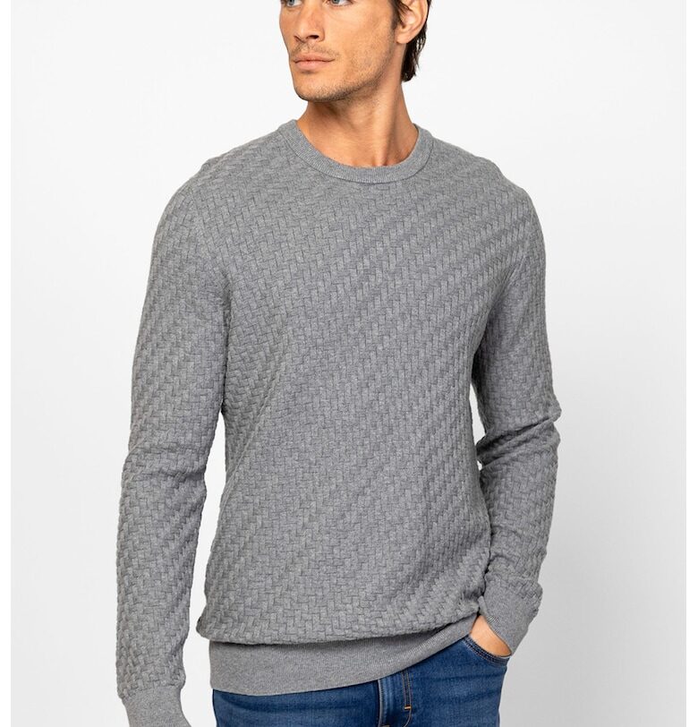 Пуловер от памук с овално деколте Heavy Tools