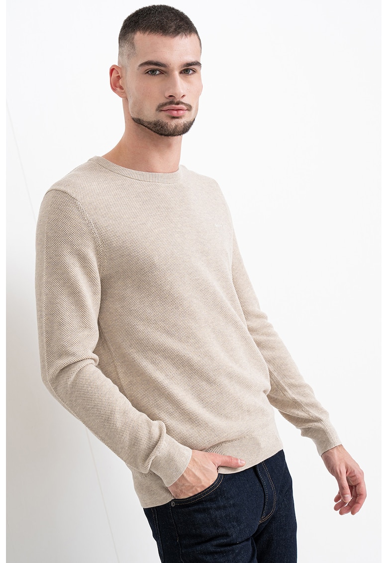 Пуловер от памучно пике - Бежов Gant