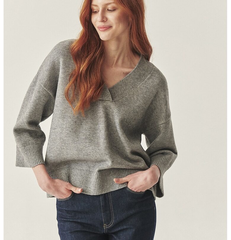 Пуловер с 3/4 ръкави - Сив Tatuum