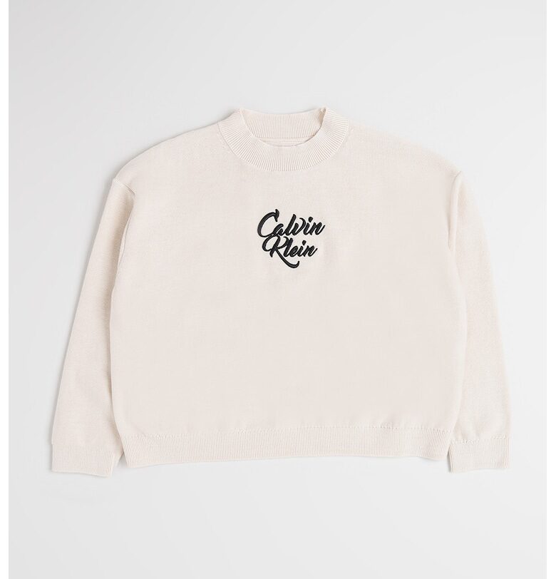 Пуловер с бродирано лого - Мръснобял CALVIN KLEIN