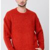 Пуловер с вълна алпака с паднали ръкави - Червен Tommy Hilfiger