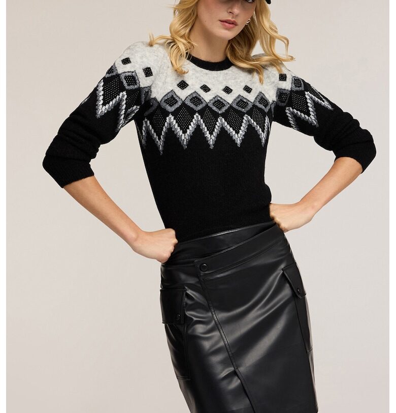 Пуловер с вълна и принт Motivi