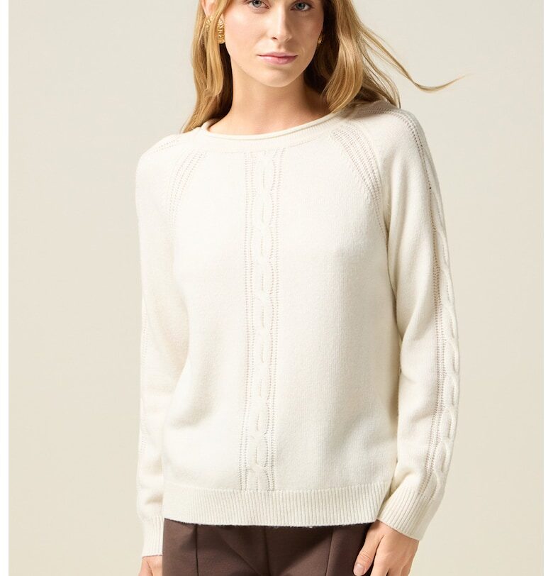 Пуловер с вълна с плетка осморка Oltre