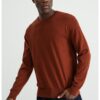 Пуловер с овално деколте - Канелено кафяво CALVIN KLEIN