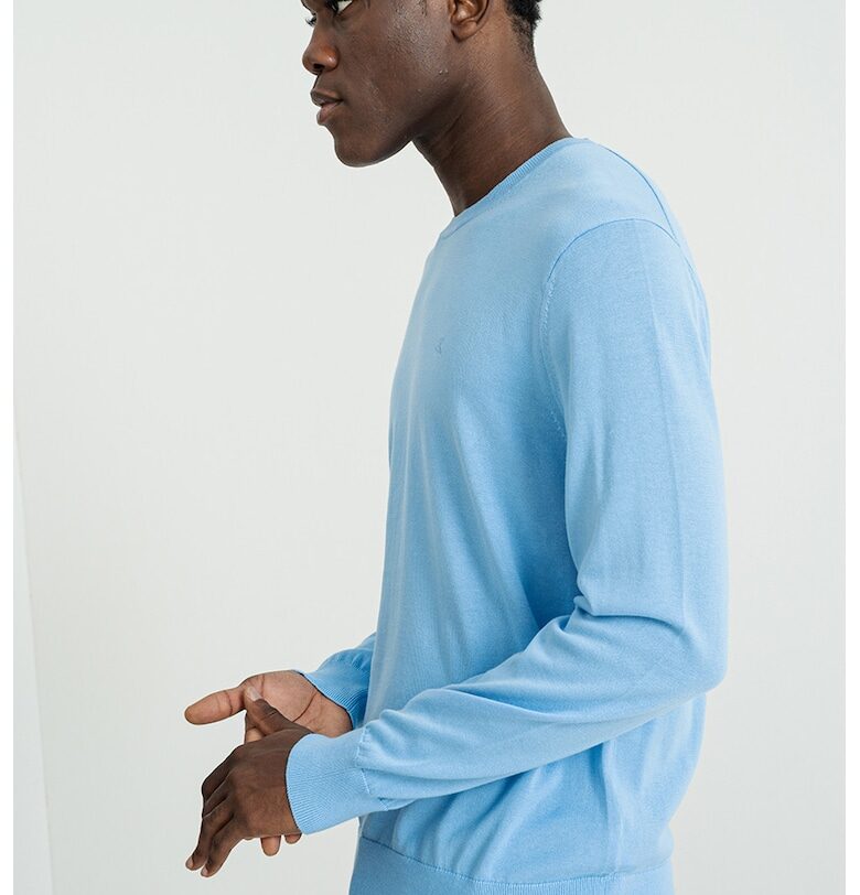 Пуловер с овално деколте - Пастелносин CALVIN KLEIN