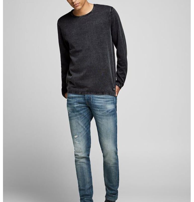 Пуловер с овално деколте - Избеляло черно Jack  Jones