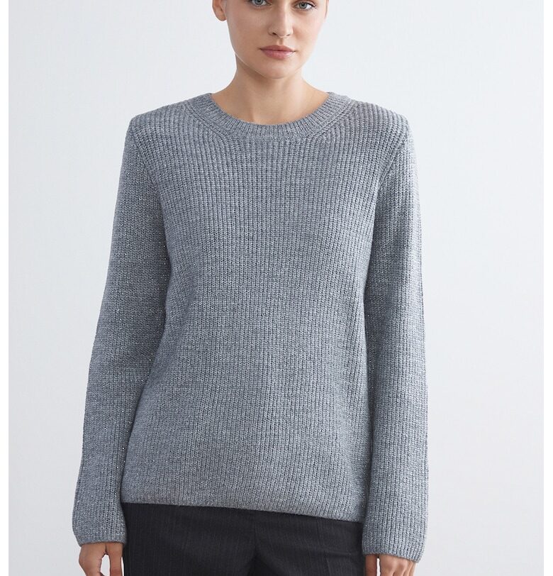 Пуловер с овално деколте - Сив меланж LC WAIKIKI