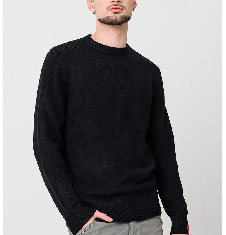 Пуловер с овално деколте - Черен Scotch  Soda