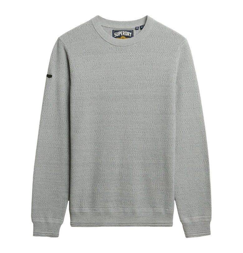 Пуловер с овално деколте - Светло сив Superdry  Co