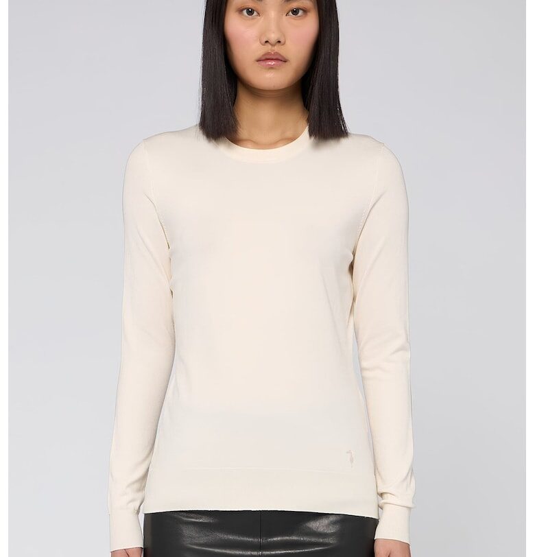 Пуловер с овално деколте - Мръснобял Trussardi