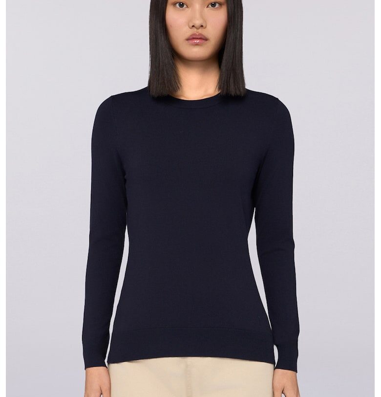 Пуловер с овално деколте - Тъмносин Trussardi