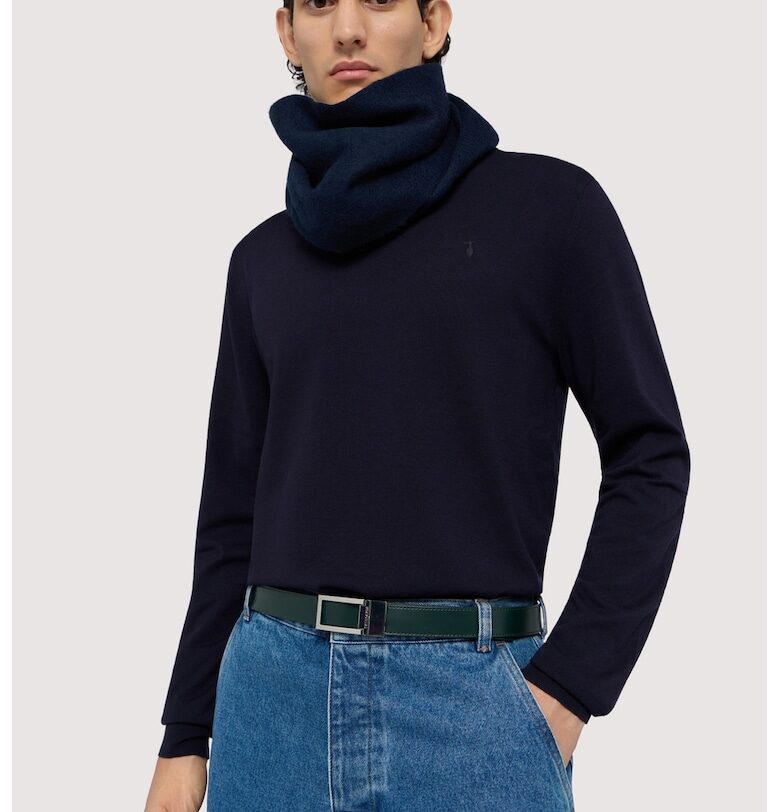 Пуловер с овално деколте - Ултрамарин синьо Trussardi