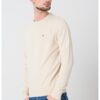 Пуловер с органичен памук и кашмир с овално деколте - Бежов Tommy Hilfiger