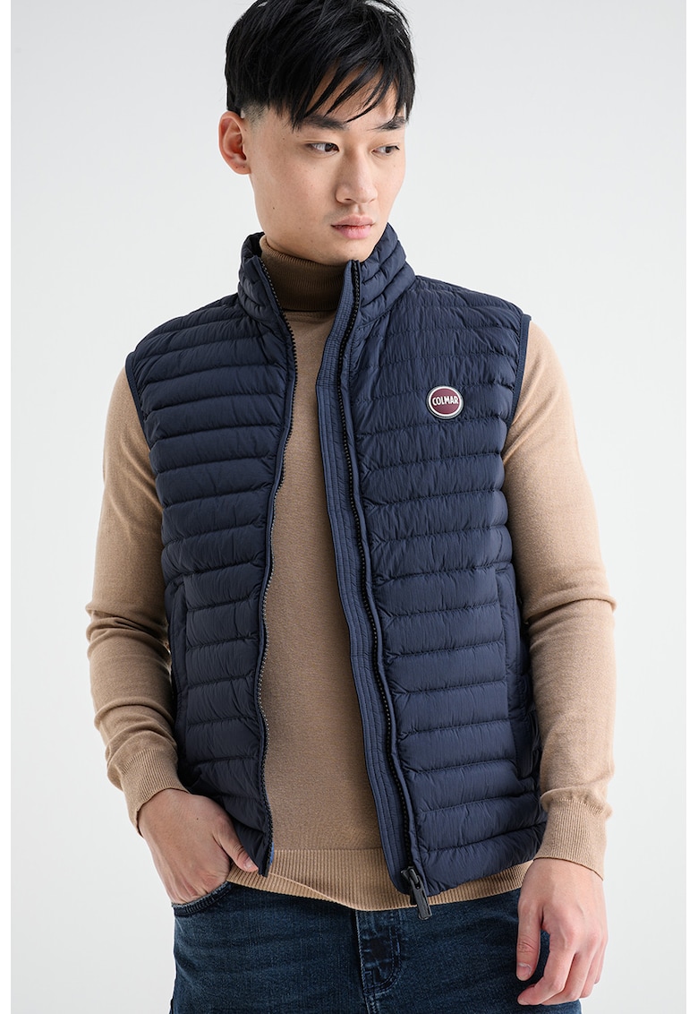 Пухен елек с миди яка - Тъмносин Colmar