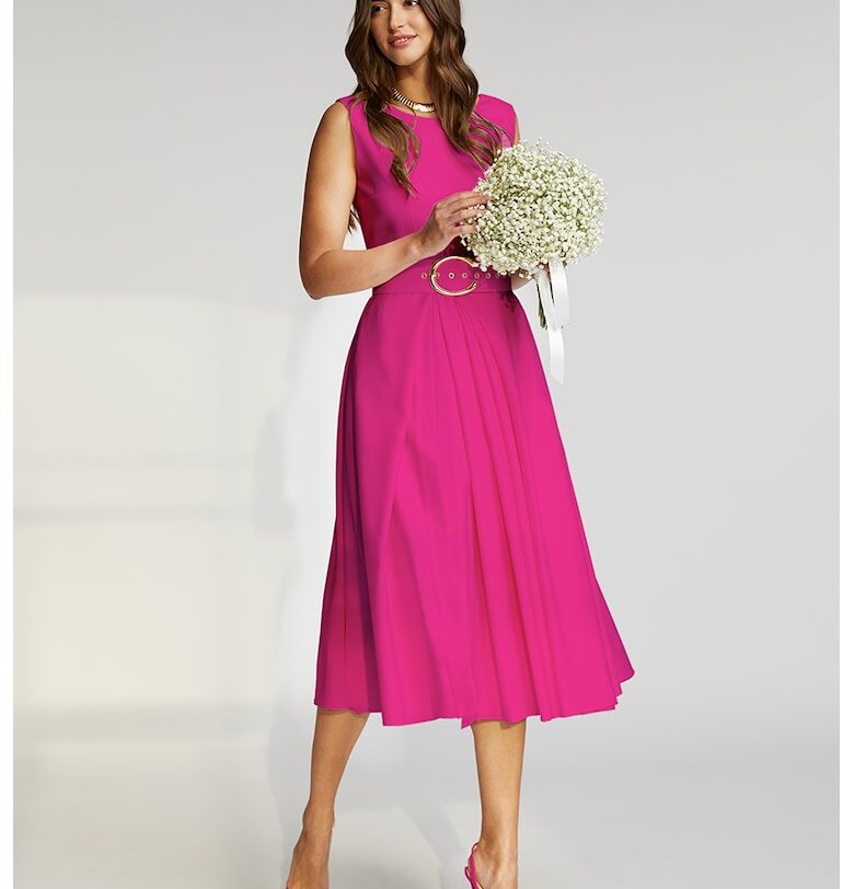 Разкроена миди рокля Vienna с колан Alina Cernatescu