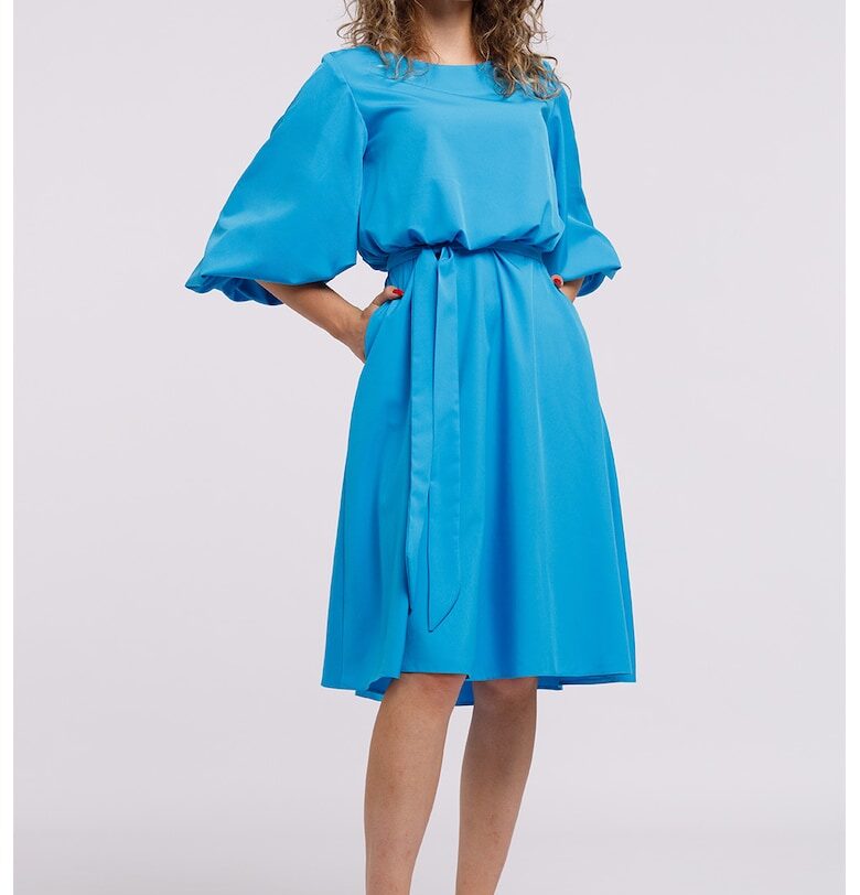 Разкроена миди рокля с връзка CAMISSI