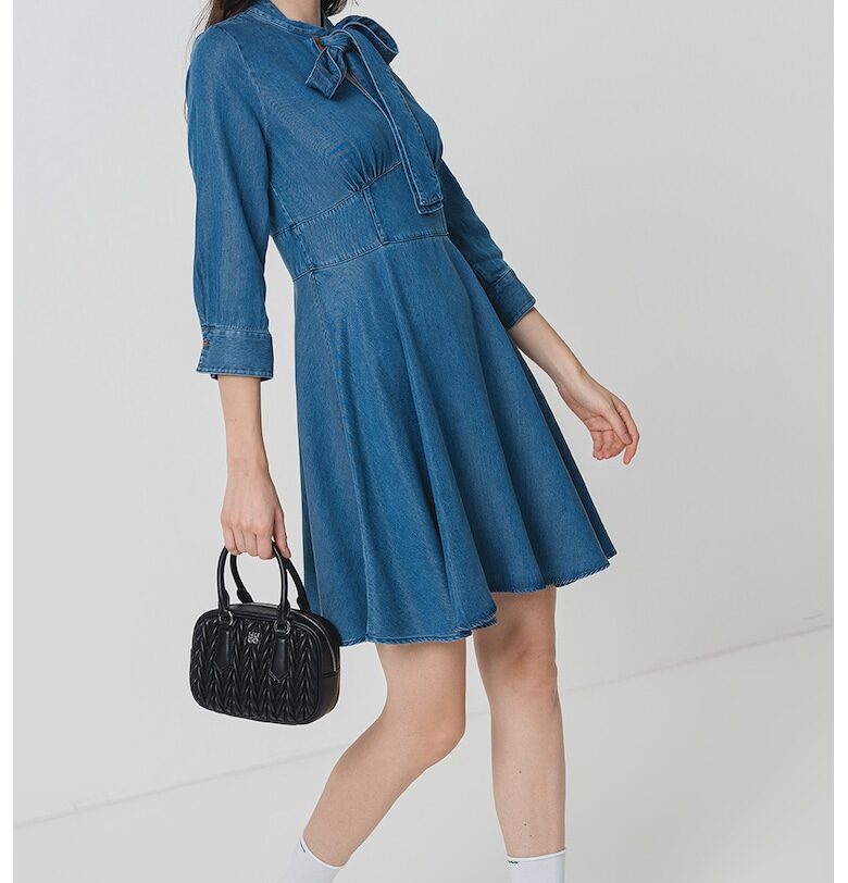 Разкроена рокля с дълги ръкави HUGO