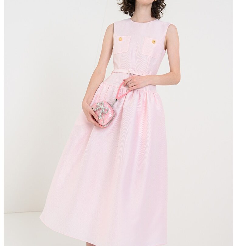 Разкроена рокля с колан SELF-PORTRAIT