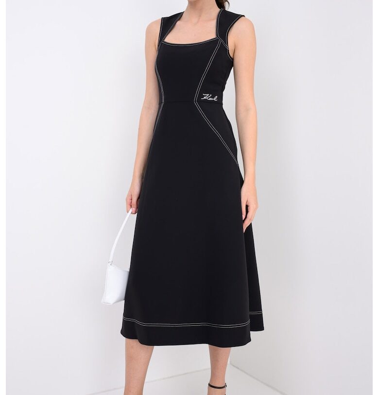 Разкроена рокля с контрастни шевове Karl Lagerfeld